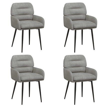 Matstolar 4 pcs Sammet Ljusgrå 59 x 59,5 x 90 cm