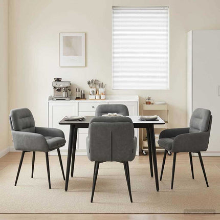 Matstolar 4 pcs Sammet Mörkgrå 59 x 59,5 x 90 cm