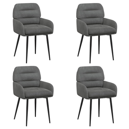 Matstolar 4 pcs Sammet Mörkgrå 59 x 59,5 x 90 cm