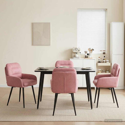 Matstolar 4 st Sammet Rosa 59 x 59,5 x 90 cm