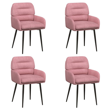Matstolar 4 pcs Sammet Rosa 59 x 59,5 x 90 cm
