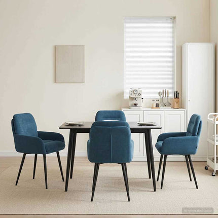 Matstolar 4 st Sammet Blå 59 x 59,5 x 90 cm