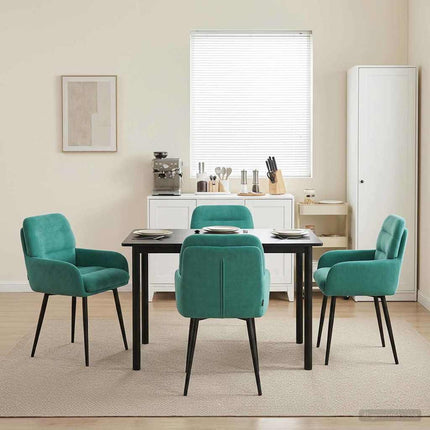 Matstolar 4 st Sammet Turkos 59 x 59,5 x 90 cm