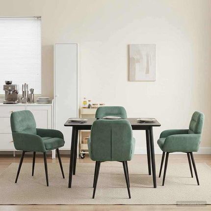 Matstolar 4 pcs Sammet Havgrön 59 x 59,5 x 90 cm