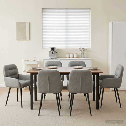 Matstolar 6 st Sammet Ljusgrå 59 x 59,5 x 90 cm