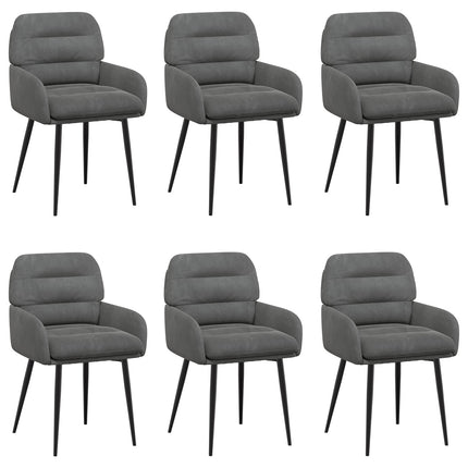 Matstolar 6 pcs Sammet Mörkgrå 59 x 59,5 x 90 cm