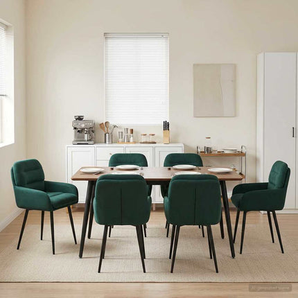 Matstolar 6 pcs Sammet Mörkgrön 59 x 59,5 x 90 cm