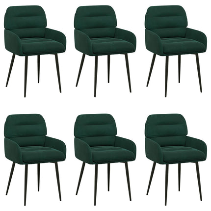 Matstolar 6 pcs Sammet Mörkgrön 59 x 59,5 x 90 cm