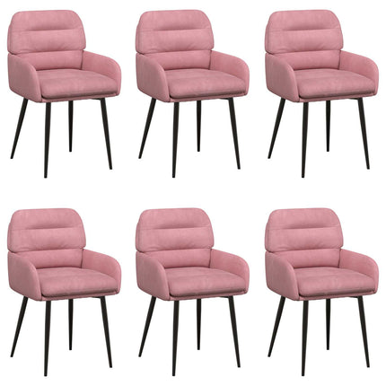 Matstolar 6 pcs Sammet Rosa 59 x 59,5 x 90 cm