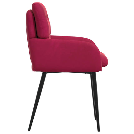Matstolar 6 pcs Sammet Vinröd 59 x 59,5 x 90 cm