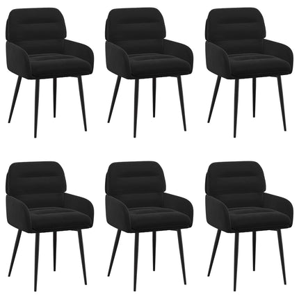 Matstolar 6 st Sammet Svart 59 x 59,5 x 90 cm
