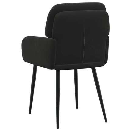 Matstolar 6 st Sammet Svart 59 x 59,5 x 90 cm