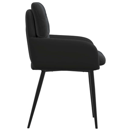 Matstolar 6 st Sammet Svart 59 x 59,5 x 90 cm