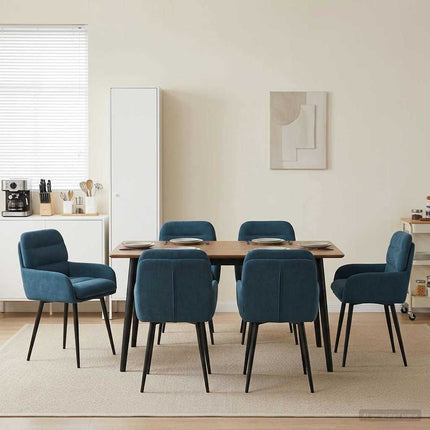 Matstolar 6 pcs Sammet Blå 59 x 59,5 x 90 cm