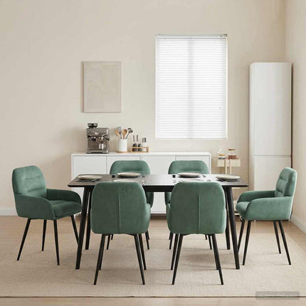 Matstolar 6 pcs Sammet Havgrön 59 x 59,5 x 90 cm