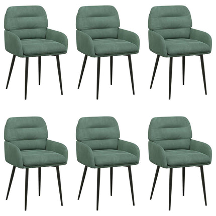 Matstolar 6 pcs Sammet Havgrön 59 x 59,5 x 90 cm