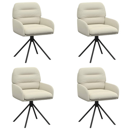 Svängande Matstolar 4 pcs Konstläder Gräddvit 59 x 59,5 x 90 cm