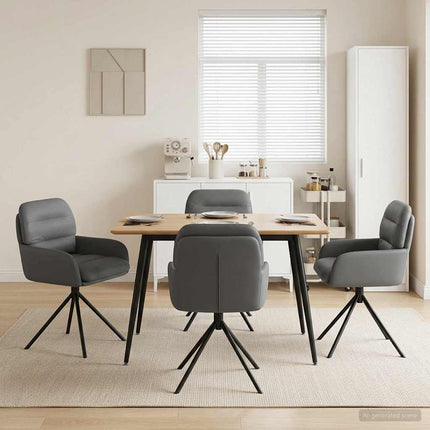Svängande Matstolar 4 pcs Konstläder Grå 59 x 59,5 x 90 cm