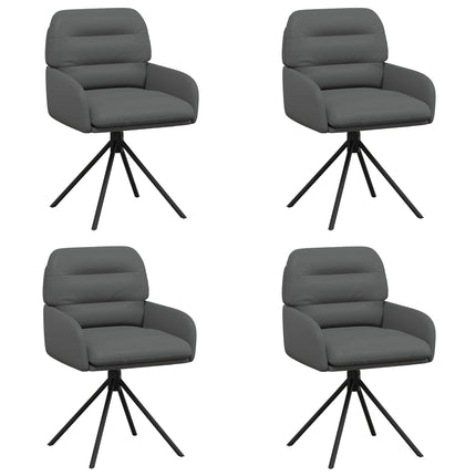 Svängande Matstolar 4 pcs Konstläder Grå 59 x 59,5 x 90 cm