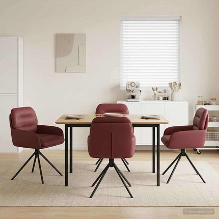 Svängande Matstolar 4 pcs Konstläder Vinröd 59 x 59,5 x 90 cm