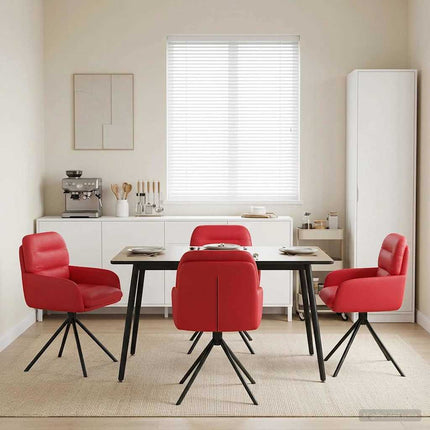 Svängande Matstolar 4 pcs Konstläder Röd 59 x 59,5 x 90 cm