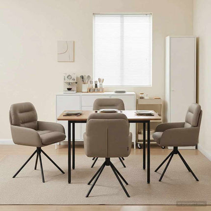 Svängande Matstolar 4 pcs Konstläder Cappuccino