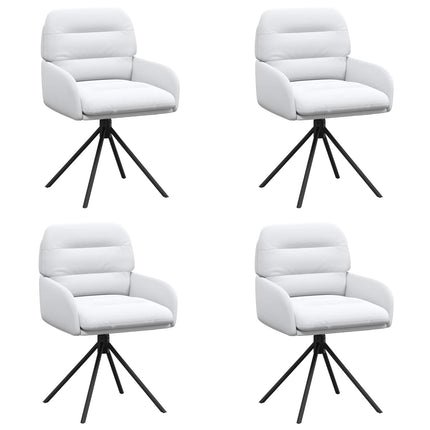 Svängande Matstolar 4 pcs Konstläder Vit 59 x 59,5 x 90 cm