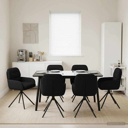 Svängande Matstolar 6 st Konstläder Svart 59 x 59,5 x 90 cm