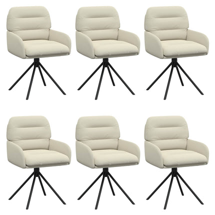 Svängande Matstolar 6 pcs Konstläder Gräddvit 59 x 59,5 x 90 cm