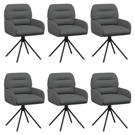 Svängande Matstolar 6 pcs Konstläder Grå 59 x 59,5 x 90 cm