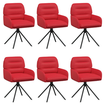 Svängande Matstolar 6 pcs Konstläder Röd 59 x 59,5 x 90 cm