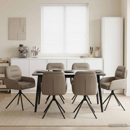 Svängande Matstolar 6 pcs Konstläder Cappuccino