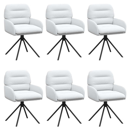 Svängande Matstolar 6 pcs Konstläder Vit 59 x 59,5 x 90 cm
