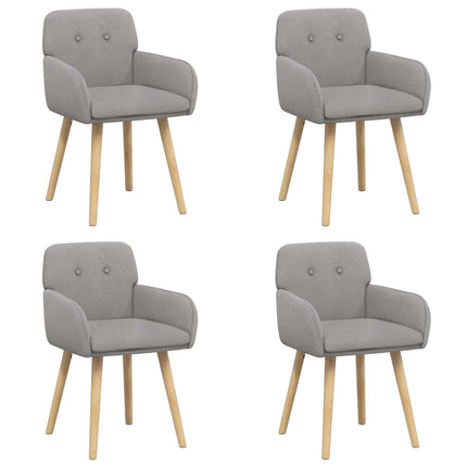 Matstolar 4 st Bouclé Ljusgrå 59 x 57 x 85 cm