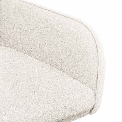 Matstolar 4 st Bouclé Gräddvit 59 x 57 x 85 cm