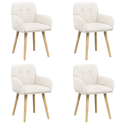 Matstolar 4 st Bouclé Gräddvit 59 x 57 x 85 cm