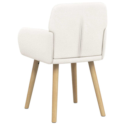 Matstolar 4 st Bouclé Gräddvit 59 x 57 x 85 cm