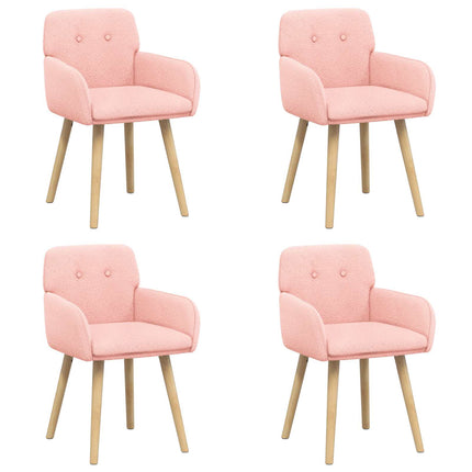 Matstolar 4 pcs Bouclé Rosa 59 x 57 x 85 cm