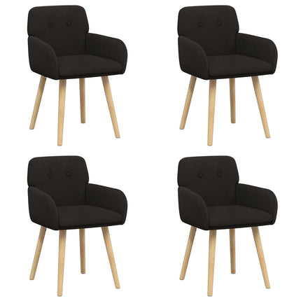 Matstolar 4 st Bouclé Svart 59 x 57 x 85 cm