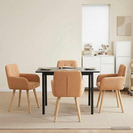 Matstolar 4 pcs Bouclé Beige 59 x 57 x 85 cm