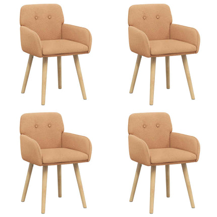 Matstolar 4 st Bouclé Beige 59 x 57 x 85 cm