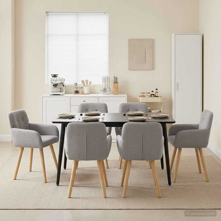 Matstolar 6 pcs Bouclé Ljusgrå 59 x 57 x 85 cm