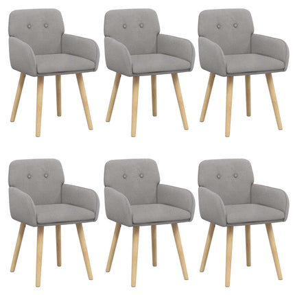 Matstolar 6 st Bouclé Ljusgrå 59 x 57 x 85 cm
