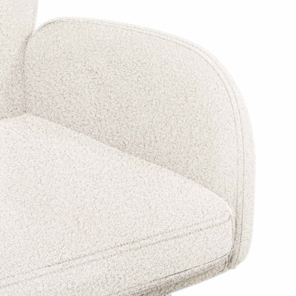Matstolar 6 st Bouclé Gräddvit 59 x 57 x 85 cm