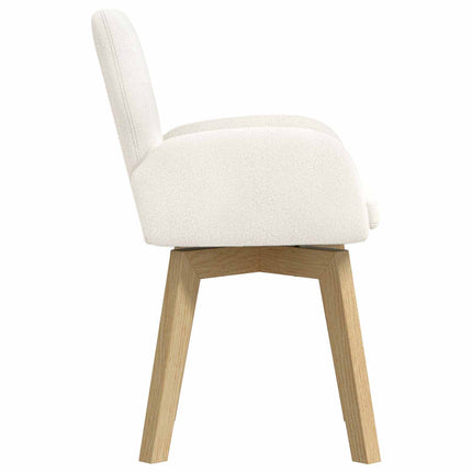 Matstolar 6 st Bouclé Gräddvit 59 x 57 x 85 cm