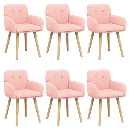 Matstolar 6 pcs Bouclé Rosa 59 x 57 x 85 cm