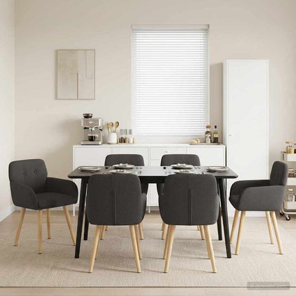 Matstolar 6 pcs Bouclé Mörkgrå 59 x 57 x 85 cm