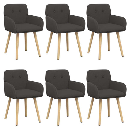Matstolar 6 st Bouclé Mörkgrå 59 x 57 x 85 cm