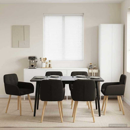 Matstolar 6 pcs Bouclé Svart 59 x 57 x 85 cm