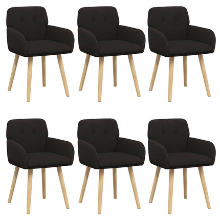Matstolar 6 pcs Bouclé Svart 59 x 57 x 85 cm